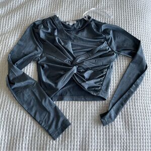 Drew Twist Front Top in Slate